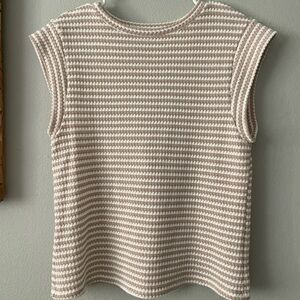 Striped Knit Sleeveless Top